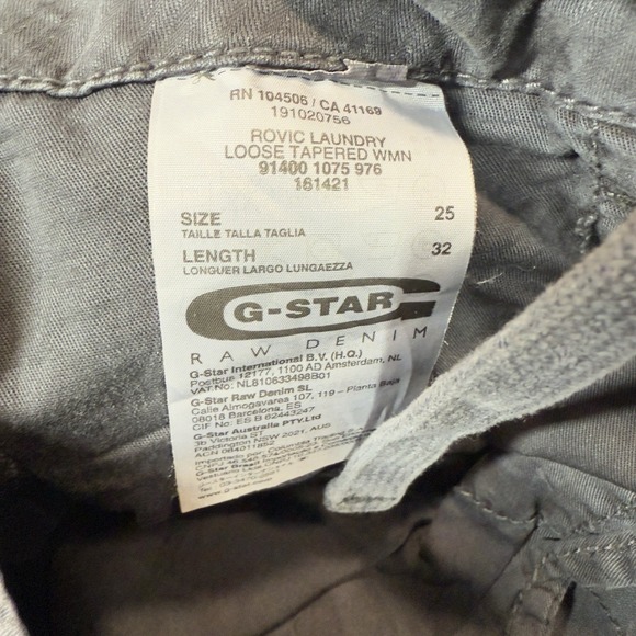 G-Star Raw Rovic Loose Tapered Pants Women 25x27 Gray Tactical Cargo Drawstring - Picture 7 of 16